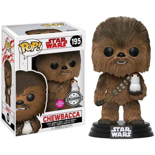 Figura POP Star Wars The Last Jedi Chewbacca with Porg Flocked Exclusive