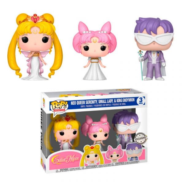 Set 3 figuras POP Sailor Moon Queen Serenity Small Lady King Endymion Exclusive
