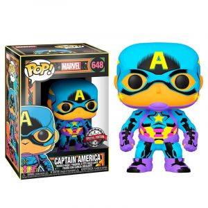 Funko Pop! Capitán América Exclusivo #648 (Marvel Black Light)