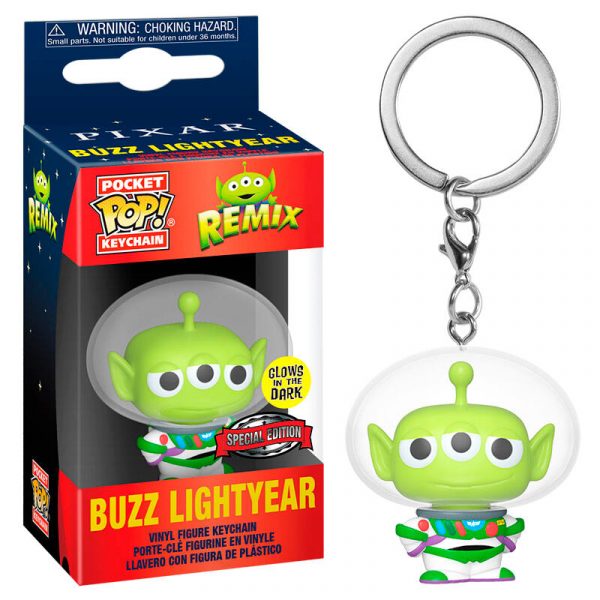 Llavero Pocket POP Disney Pixar Alien Remix Buzz Glow Exclusive